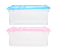 NUSITOU 2pcs Tarantula Enclosure Plastic Feeding Boxes with Lightweight Design and Good Viewing, Silkworm Box and Snail Carry Case for Reptile Feeding Outdoors