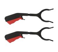 NUSITOU 2pcs Trash Grabber Tool with Upgraded Reinforced 28cm Iron Rod, Short Reach Grabbers for Seniors and Outdoor Sanitation, Mobility Aid Litter Picker Claw for Garbage Collection