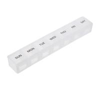 NUSITOU 2pcs Weekly Medicine Organizers with Seven-grids Compartments Plastic Pill Boxes for Travel and Outdoor Use Odorless White Pill Containers