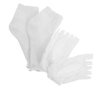 NUSITOU 2pcs White UV Socks for Gel Nail Lamp Protection, Comfortable Cloth Foot Covers No Show and Flat Mouth Style, for Home Pedicure and Professional Nail Care