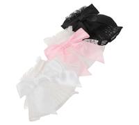 NUSITOU 3 Pairs Lace Nail Art Props with Elegant Bow Wrist , Lightweight and Easy to Carry Fake Wrist Sleeves for Everyday Use and Social Media Posts