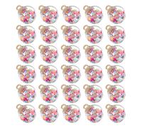 NUSITOU 30pcs Christmas Tree Mini Balls Decorative Star Sequin Balls for Jewelry Making, Plastic round Pendant Ornaments Suitable for Handicrafts and Cellphone Decorative Accessories