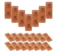 NUSITOU 30pcs Garment Leather Labels Leather Tags Brown Classic Elegant Decoration Easy to Attach Designed with Holes for Sewing Patchwork Handmade