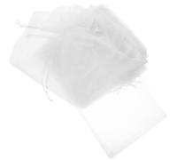 NUSITOU 30pcs White Sheer Mesh Drawstring Wine Bags, Lightweight Cloth Pouches for Red Wine and Candy, for Wedding and Shower Party Favors, Keeps Items Clean and Secure