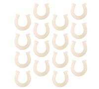 NUSITOU 36pcs Wooden Horseshoe Shaped Slices DIY Wood Slices Blank Wooden Pieces Natural Solid Wood with Blank Surface for Painting Without Burr for Creating Crafts Projects