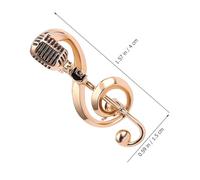 NUSITOU 3D Music Note Brooch Alloy Microphone Pin for Dresses Jackets and Musician Ideas