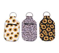 NUSITOU 3pcs 30ml Neoprene Keychain Holder with Convenient Hole and Ring Design, Portable Bottle Keychain Carriers for Hand, Sturdy Travel Accessories for Easy Carry