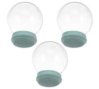 NUSITOU 3pcs DIY Snow Globe Containers 3.4 Inch Glass Dome with Rubber Base, Fillable and Interactive Design for Snowflake Globe Crafts, Christmas Decorations, and Craft Projects