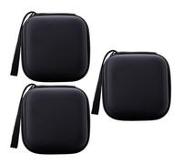 NUSITOU 3pcs Eva Storage Bag Earphone Pouch Cord Organizer Portable Black for Small Digital Accessories and Power Adapters with Smooth Zipper