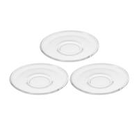 NUSITOU 3pcs Glass Tea Saucers Round 9x9cm Small Teacup Coasters Decorative Cup Mats for Home Kitchen Snack Dish Desktop Use