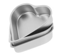 NUSITOU 3pcs Heart Cake Pans High Carbon Steel Non-Stick Baking Molds with Excellent Heat Conductivity Fast Heat Transfer for DIY Use and Friends Gathering