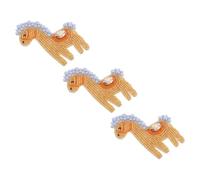 NUSITOU 3pcs Horse Embroidery Patch Sew for Jackets and Bags, Cute Sew on Appliques with Plastic and Non-Woven Fabric Material, Travel-Friendly DIY Festival Accessories