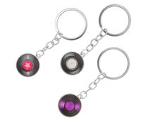 NUSITOU 3pcs Metal Vinyl Record Key Chains Multipurpose Key Ring Pendant Set with Unique Retro Design, Creative Bag Hanging Ornament Suitable as Luggage Pendant for Everyday Use