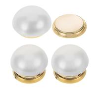 NUSITOU 3pcs No Sew Brooch Buttons with Elegant Faux Pearl Decoration, Magnetic Design for Sweater and Shirt Clips, Compact and Portable Iron and Plastic Pins for Formal Office Wear