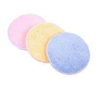 NUSITOU 3pcs Rounded Fine Fiber Powder Puff for Makeup with Grip and Save Powder Features, Convenient Cosmetics Accessory for Home and Salon Use, Soft Face Cleanser Sponge