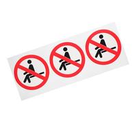 NUSITOU 3pcs Warning Sign Decals Self-adhesive Warning Stickers Pvc Material Bright Red Colour Prevents Accidents Enhances Visibility for Workshops and Workplace Safety