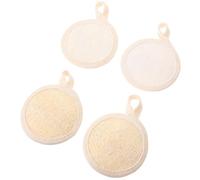 NUSITOU 4 Pcs Facial Loofah Scrubber Exfoliating Face Scrubber Pads Deep Cleaning Facial Cleansing Cotton Linen Simple Style for Women and Home Use