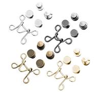 NUSITOU 4pcs Adjustable DIY Jeans Buttons with Tool-Free Installation Metal Waist Button Extenders for Pants and Jeans for Tighter Waist Practical Everyday Use