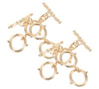 NUSITOU 4pcs Golden Metal Toggle Clasps for Jewelry Making, Oval Bar Ring Shape with Wide Compatibility, Easy to Use Chain Extenders for Necklaces, for Handmade Jewelry and DIY Projects