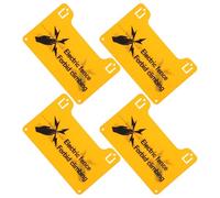 NUSITOU 4pcs High Voltage Notice Caution Warning Sign Pvc Electric Fence Safety Board Predrilled Holes Yellow Rounded Corners for Farm Gates