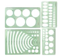 NUSITOU 4pcs Plastic Hollow Geometric Drawing Templates Stencils DIY Multipurpose Drawing Rulers for Technical and Art Design in School and Office Use