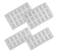 NUSITOU 4pcs Rectangular Silicone Casting Molds for Resin Crafts, Reusable Silicone Mahjong Molds for Custom Creation and DIY Jewelry, Ornaments, and Decorative Items