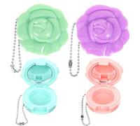 NUSITOU 4pcs Refillable Lipstick Cases for Women, Lightweight Plastic Cosmetic Containers with Rose Shape Design, for Travel Use and Outdoor Traveling