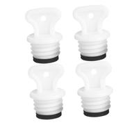 NUSITOU 4pcs Rubber Sealing Cap Safety Stopper Compact Effective Insulation White Pp Rubber Replacement for Hot Water Bottle Home Office Use