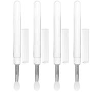 NUSITOU 4pcs Silicone Lip Brush with Lid Portable Eye Shadow Applicator and Concealer Brush Set, Easy to Carry, Suitable for Cosmetic Bag Or Long Wallet Makeup Organiser