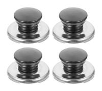 NUSITOU 4pcs Stainless Steel Black Kettle Lid Handles Replacement Knobs for Whistling Kettle Cover with Loud Whistle and Easy Installation Suitable for Professional and Personal Use