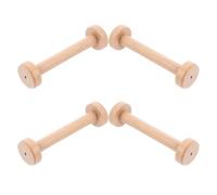 NUSITOU 4pcs Wooden Thread Spools for Crafts Large Empty Wood Wire Bobbins 96mm Length 28mm Diameter DIY Sewing Wooden Spools for Yarn Ribbon Winding