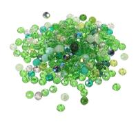 NUSITOU 500pcs Green Glass Beads for Jewelry Making, Round Smooth Spacer Beads with High Transparency and Decorative Shine, for Necklace and Bracelet Accessories in Everyday Outfits Or