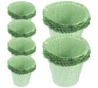 NUSITOU 50Pcs Paper Baking Cups Green Cupcake Case for Baking Easy to Demould High Temperature Resistance Simple Appearance Beautiful Practical for Home Kitchen