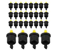 NUSITOU 50pcs Pressure Compensating Drip Inline Drippers with Barbed Hose Connector, 8 GPH Plastic Water Irrigation Emitters for Garden Lawn and Plant Roots, Flexible Installation