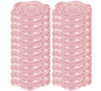 NUSITOU 50pcs Wax Sealing Sticker Heart Shape Classic Style Pink Self Adhesive Sealing Wax Lightweight Easy to Peel for Decorating Crafts and Hand Book