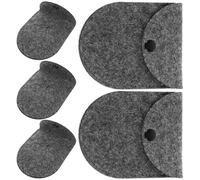 NUSITOU 5pcs Felt Coin Purse Mini Buckle Bag for Women and Girls Lightweight Portable Mini Storage Bag Stylish Dark Grey Felt Pouches for Keys and Change