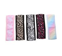 NUSITOU 5pcs Printed Polyester Sports Headbands for Women, Skin-friendly and Supple Sweatbands Suitable for Running and Face Washing, Soft Elastic Hairbands for Exercise and Daily Use