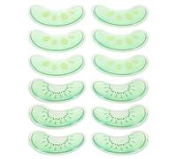 NUSITOU 6 Pairs Reusable Gel Ice Packs for Eyes, Plastic Cold Compress with Lasting Hydration, Small Green Eye Ice Packs for Face Relief, Suitable for Traveling at Home Use