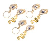NUSITOU 6 Pcs Hair Jewelry for Braids with Sturdy Alloy Snake Spiral Rings and Evil Eye Pendants, Delicate Design Hair Accessories for Women Birthday and New Year