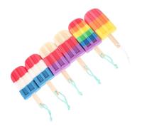 NUSITOU 6pcs Bath Sponge Brush Shower Pouf Creative Ice Cream Shaped Soft Sponge Exfoliating Scrubber Portable Body Washer for Bathing and Bathroom Accessory Random Color