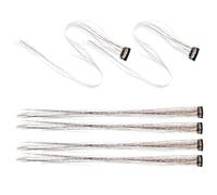 NUSITOU 6pcs Glitter Hair Extensions Clip on Hair Tinsel Shimmering Shiny Charming Style Easy to Use Hold Tightly without Damaging for Parties and Night Club