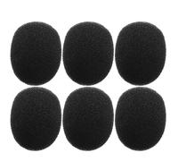 NUSITOU 6pcs Mini Windscreen Sponge Cover Protector Microphone Windshields Foam Covers Lavallier Wireless Lav Mic Compact Portable Wind Protection Black for Outdoor Activities