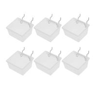 NUSITOU 6pcs Pegboard Storage Bins with Hooks and Brackets, Thickened Square Hole Design, Peg Board Organizer Accessories for Garage and Workshop Storage