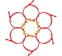 NUSITOU 6pcs Red Hair Ties No Damage Hair Ropes Festive Design Horse Pendant Elastic Bands Comfortable Secure Hold Chinese New Year Party Favor for Women