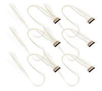 NUSITOU 6pcs Tinsel Fairy Hair Tinsel Hair Extensions Kit Shimmering Sparkling Golden Glitter Strands Easy Apply for Dances Night Club