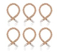 NUSITOU 6pcs Vintage Mason Jar Handles with Rustic Hemp Rope and Stainless Steel Wire, Easy to Carry Heavy Canning Jars, Enhance Grip Comfort, for Indoor Gatherings and Home Decor