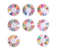 NUSITOU 8 Boxes DIY Fruit Pattern Polymer Clay Patches Nail Art Slices Decorative Craft Making Set for Manicure and Creative DIY Nail Accessories