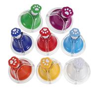 NUSITOU 8pcs 8 Tone Cat Paw Hand Bells with Assorted Colours, Metal and Plastic Material, Adorable Animal Design with Rounded Edges, Versatile Orff Music Teaching Tool to Stimulate Sensory