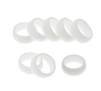 NUSITOU 8pcs Gym Exercising Rings Silicone Body Build Rings Simple Design White Ergonomic Fit Prevents Mark for Sports Activities