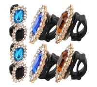NUSITOU 8pcs Jewelry Charm Shoelace Buckles Vintage Retro Plastic Rhinestones Easy to Change Enhance Overall Taste Women Daily Wear Shoe Buckle Pendant